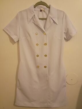 VTG Bob Evans Bobbies‎ 60s Classic Short-Sleeve White Uniform Sz 13/14